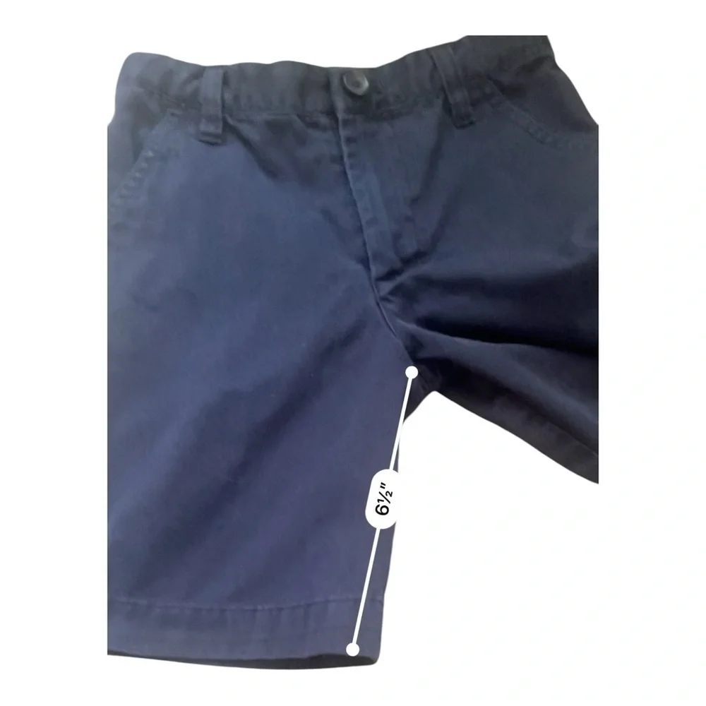 Cherokee casual cargo navy blue shorts Boys 6 side back pockets cotton blend zip